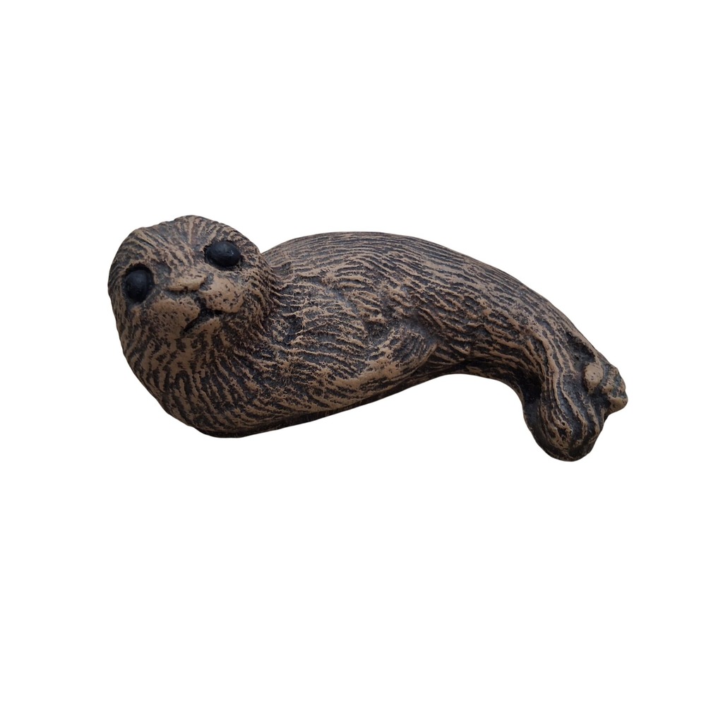 Unbranded Seal Figurine Home Decor Small Brown Textured Stone Look